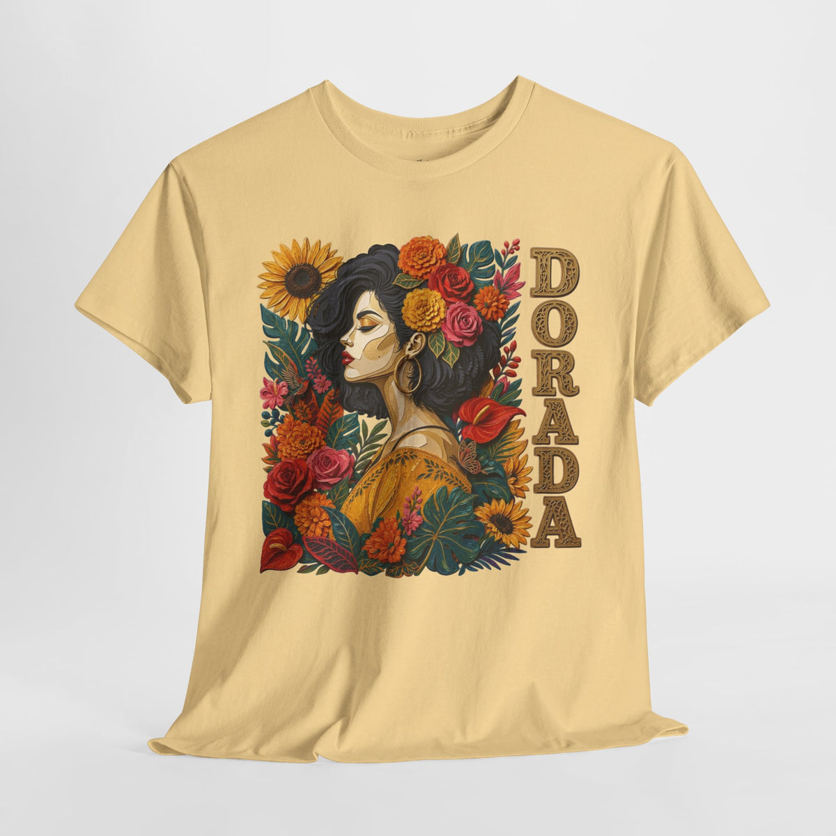 Dorada Graphic Tee: Floral Latina Portrait