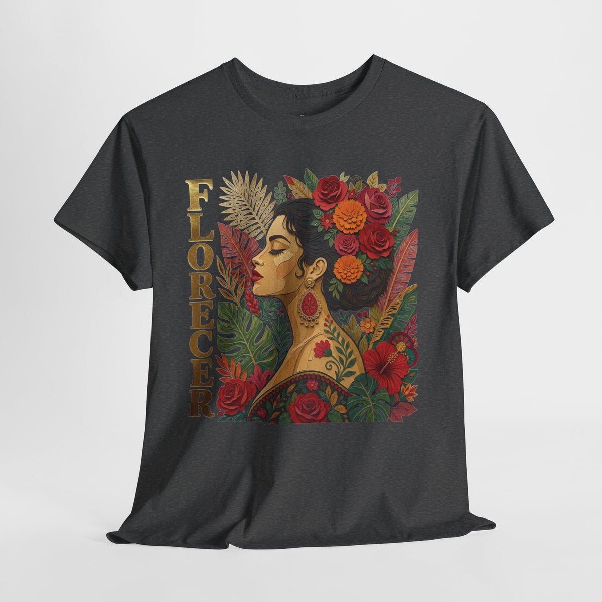 Florecer Graphic Tee: Floral Latina Portrait