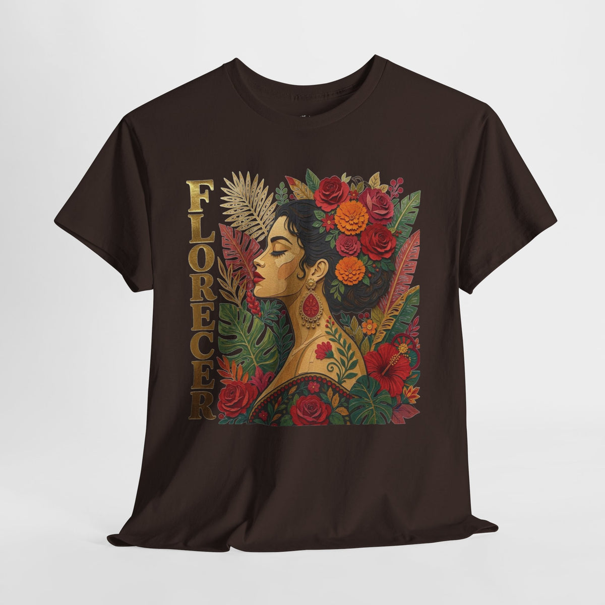 Florecer Graphic Tee: Floral Latina Portrait