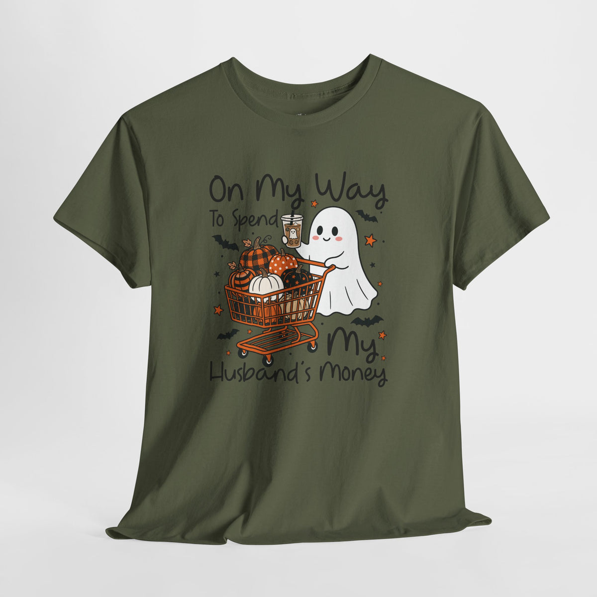 Funny Halloween Shirt: Husbands Money Ghost Shopping Tee