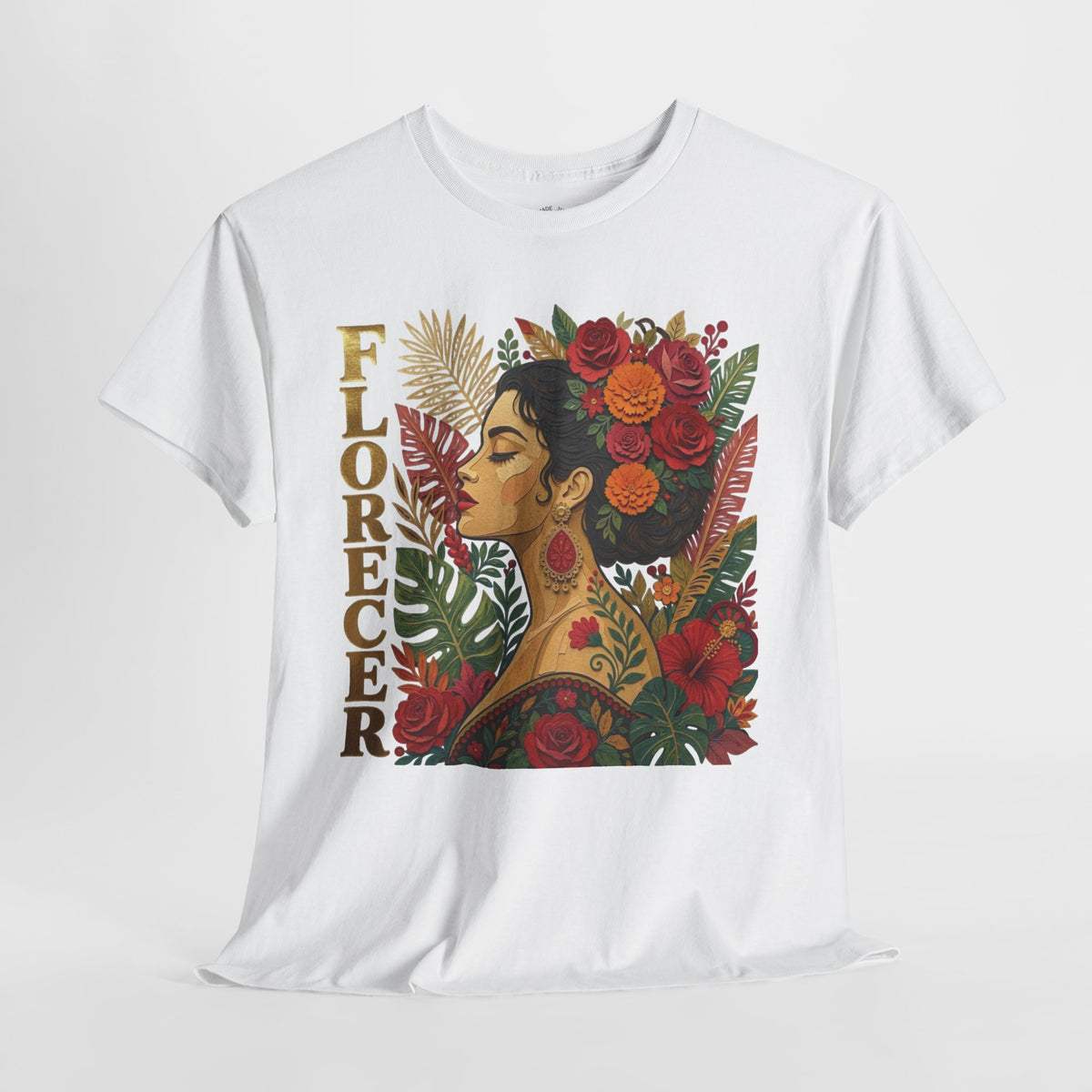 Florecer Graphic Tee: Floral Latina Portrait