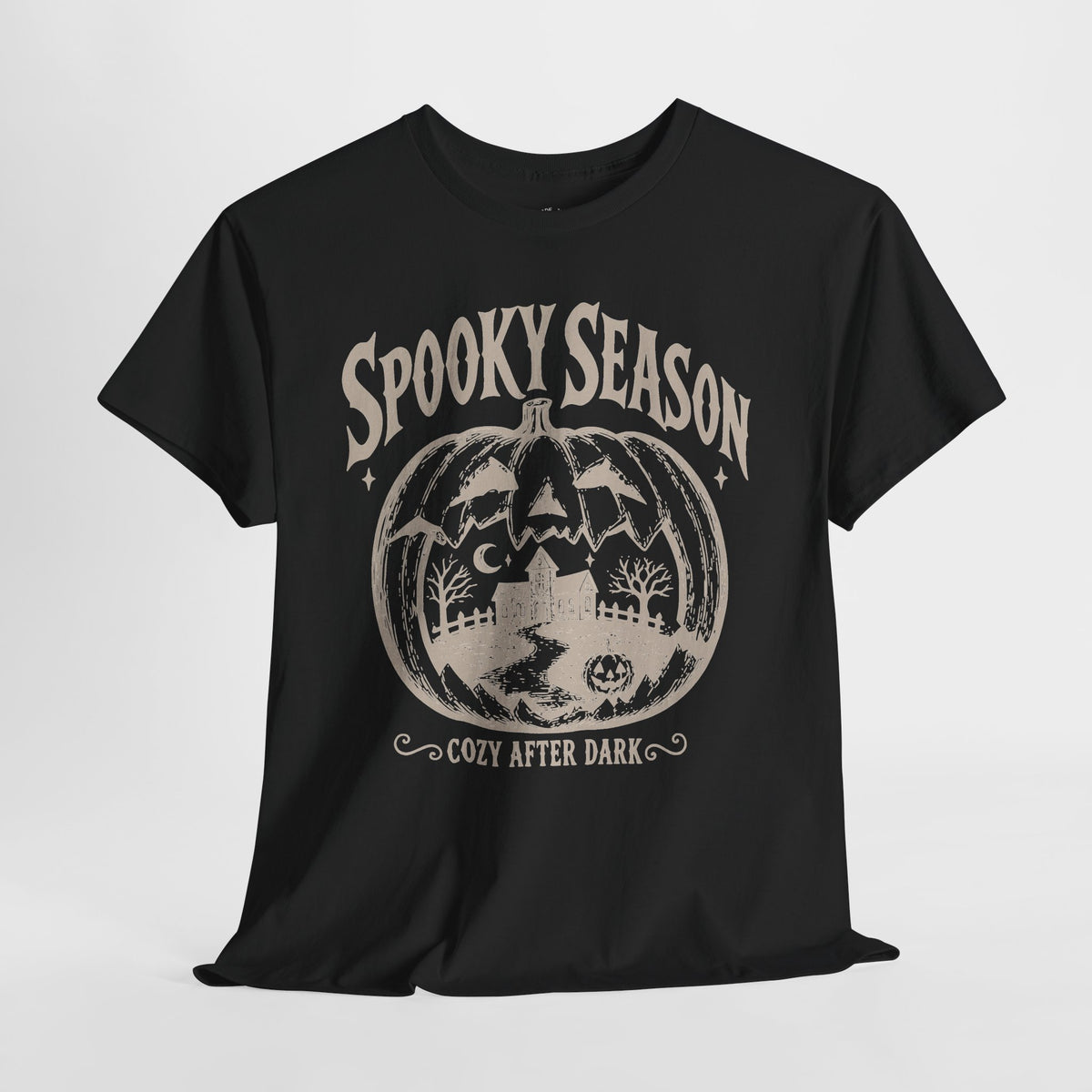 Spooky Season T-Shirt: Haunted Pumpkin, 100% Cotton