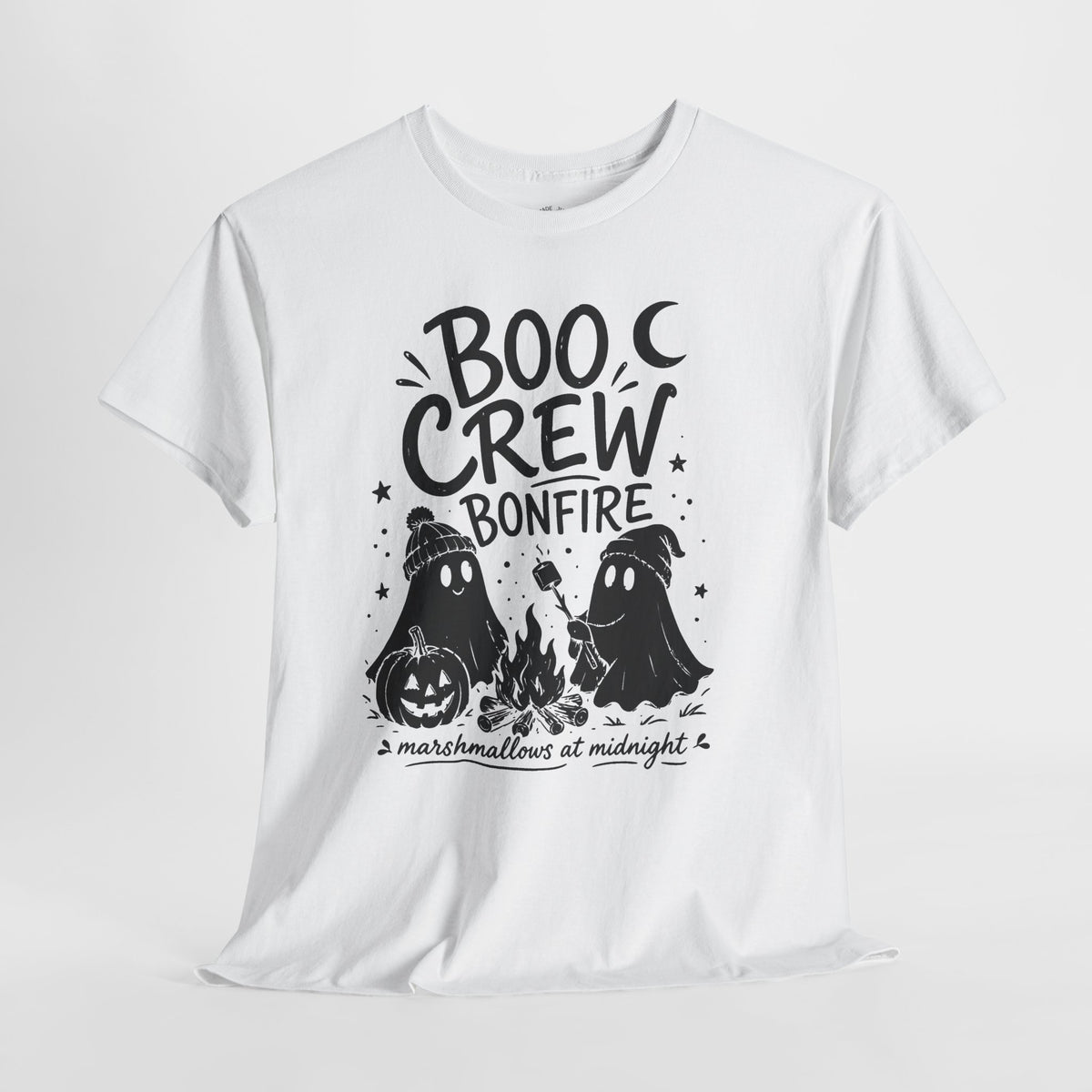 Boo Crew Ghost Bonfire Tee, Camping Outfit, Halloween Top, Fall Festival Casual Wear