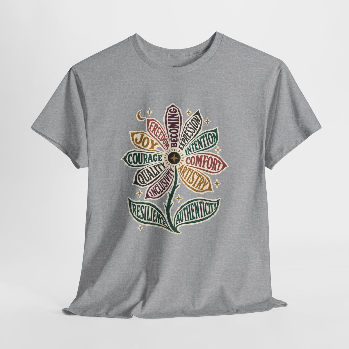 Personal Growth Shirt: Values Flower Graphic Tee