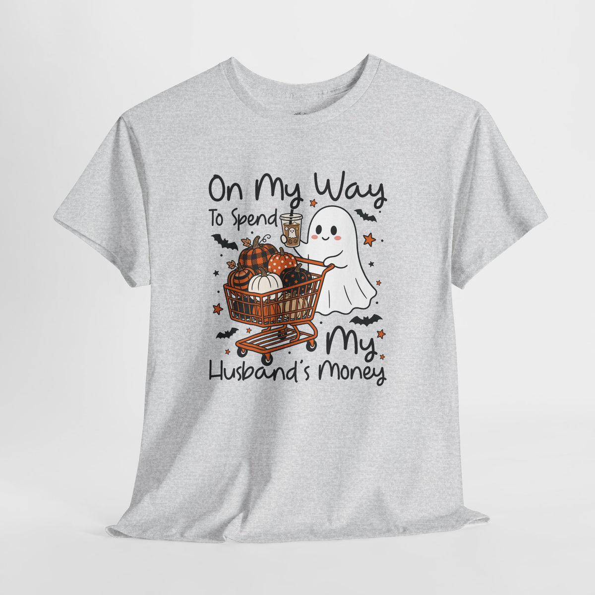Funny Halloween Shirt: Husbands Money Ghost Shopping Tee
