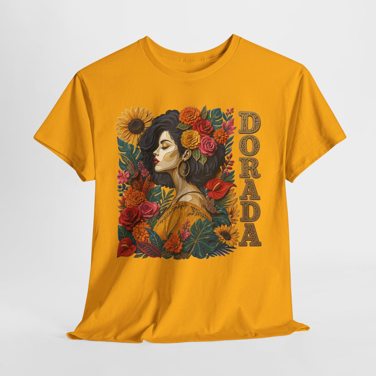 Dorada Graphic Tee: Floral Latina Portrait