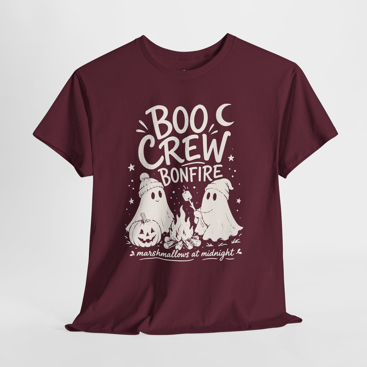 Boo Crew Ghost Bonfire Tee, Camping Outfit, Halloween Top, Fall Festival Casual Wear
