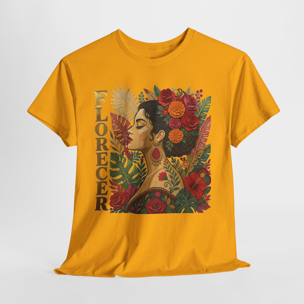Florecer Graphic Tee: Floral Latina Portrait