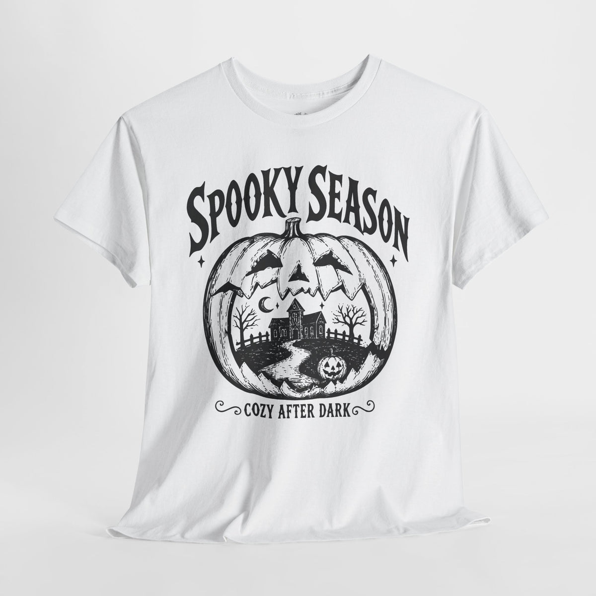 Spooky Season T-Shirt: Haunted Pumpkin, 100% Cotton