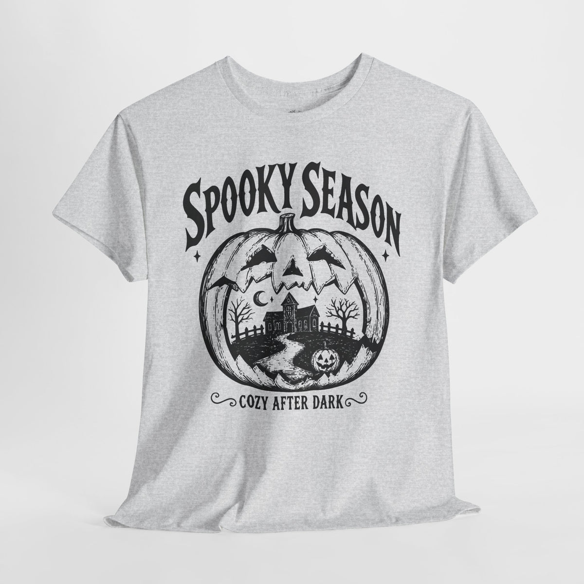 Spooky Season T-Shirt: Haunted Pumpkin, 100% Cotton