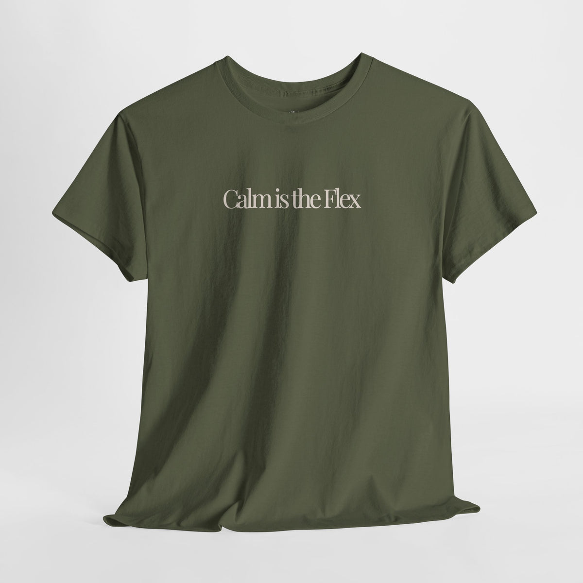 Calm Quote Shirt, Calm Is the Flex, Minimalist Unisex Cotton Tee