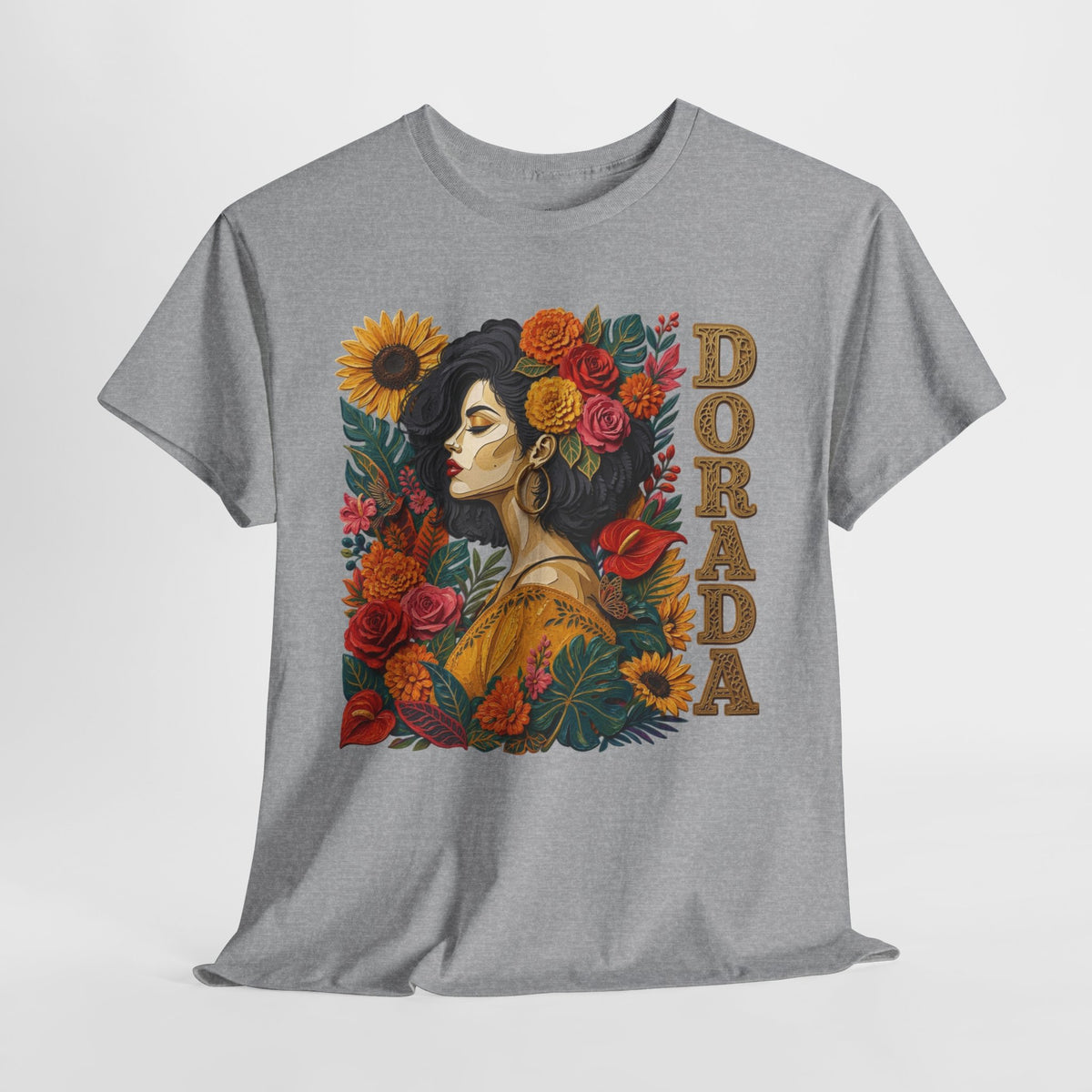 Dorada Graphic Tee: Floral Latina Portrait