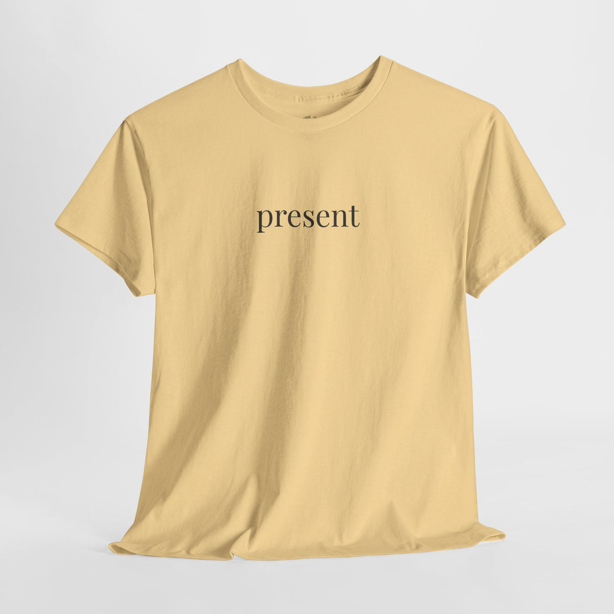 Present Shirt | Minimalist Mindfulness Tee, Grounding Word Cotton T-Shirt