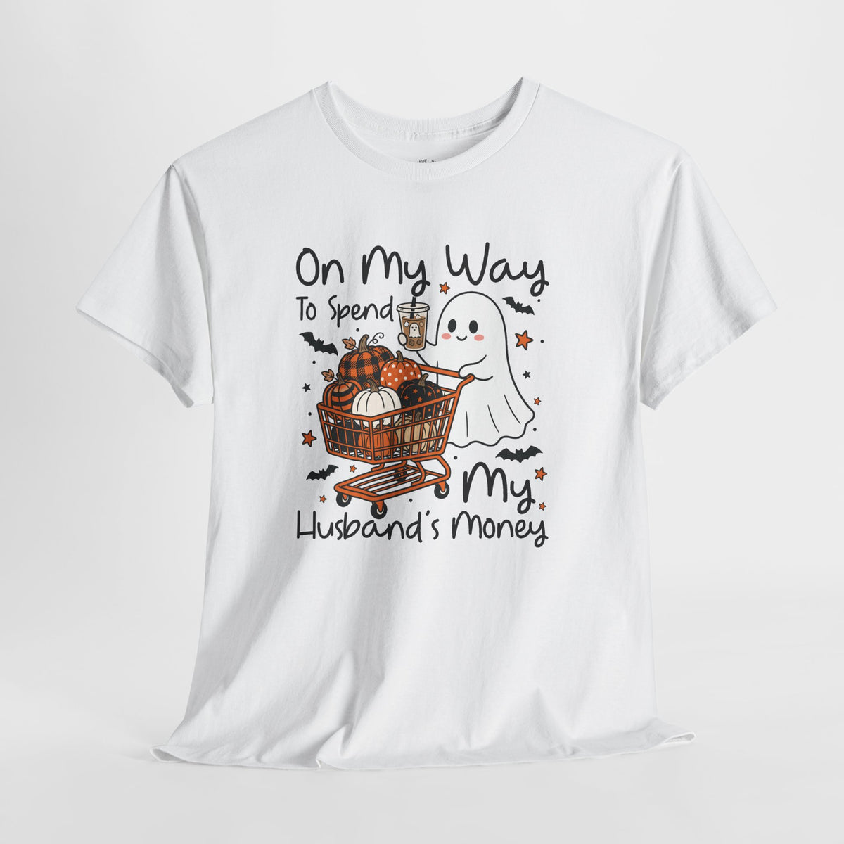 Funny Halloween Shirt: Husbands Money Ghost Shopping Tee