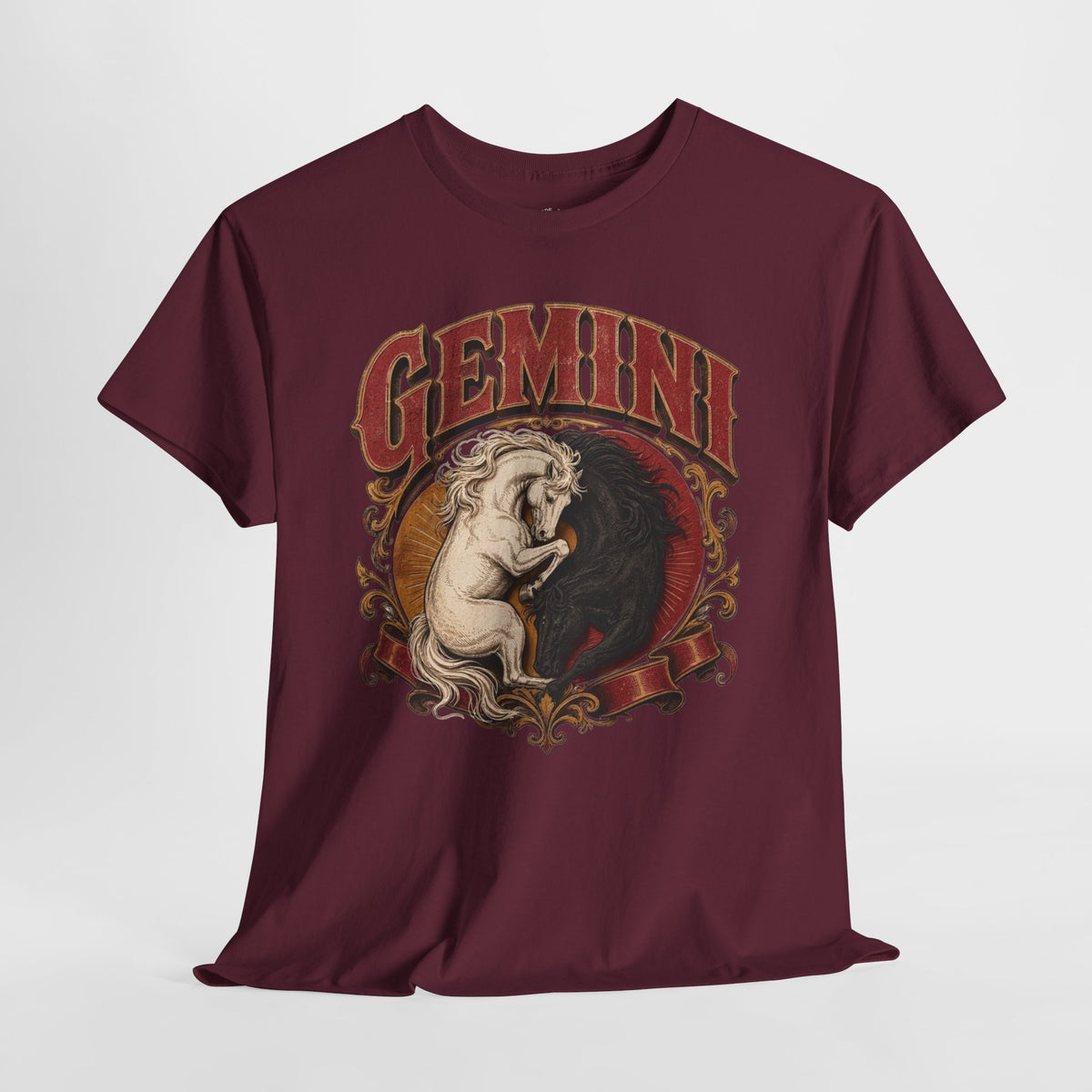 Gemini Zodiac Shirt: Twin Horses Astrology Graphic Tee