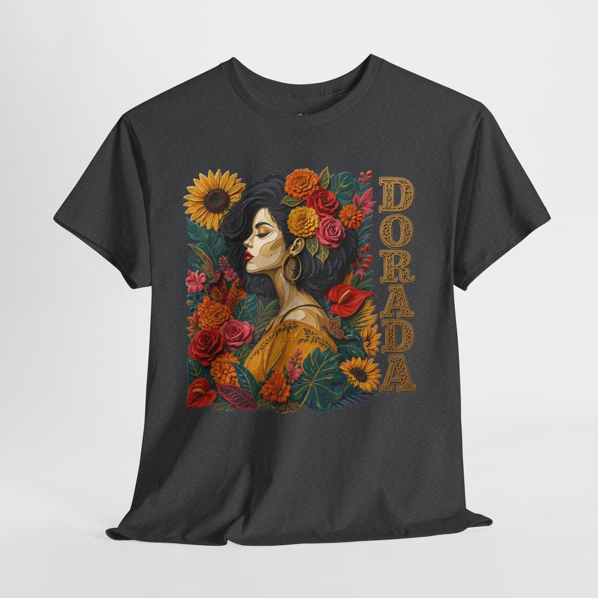 Dorada Graphic Tee: Floral Latina Portrait