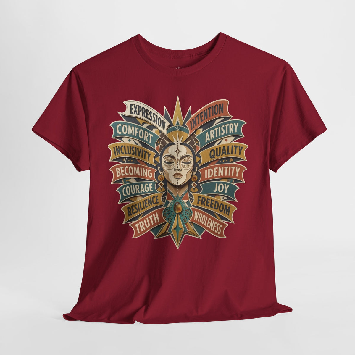 Self Expression Graphic Tee: Art Deco Becoming Words, 100% Cotton