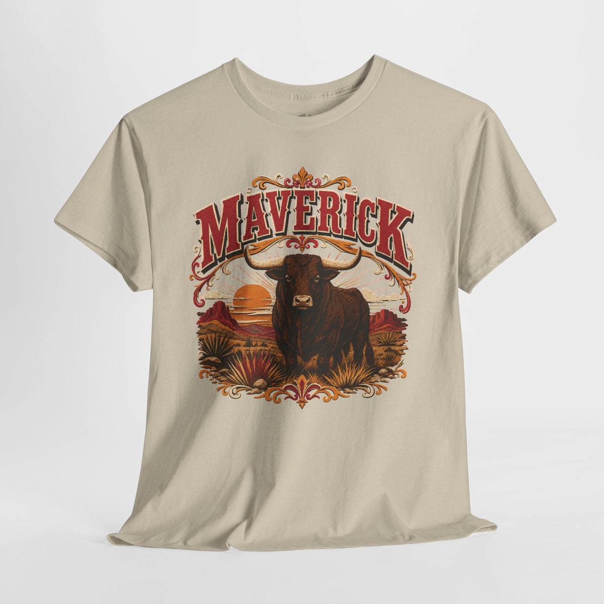 Maverick Shirt: Vintage Western Bull Graphic Tee