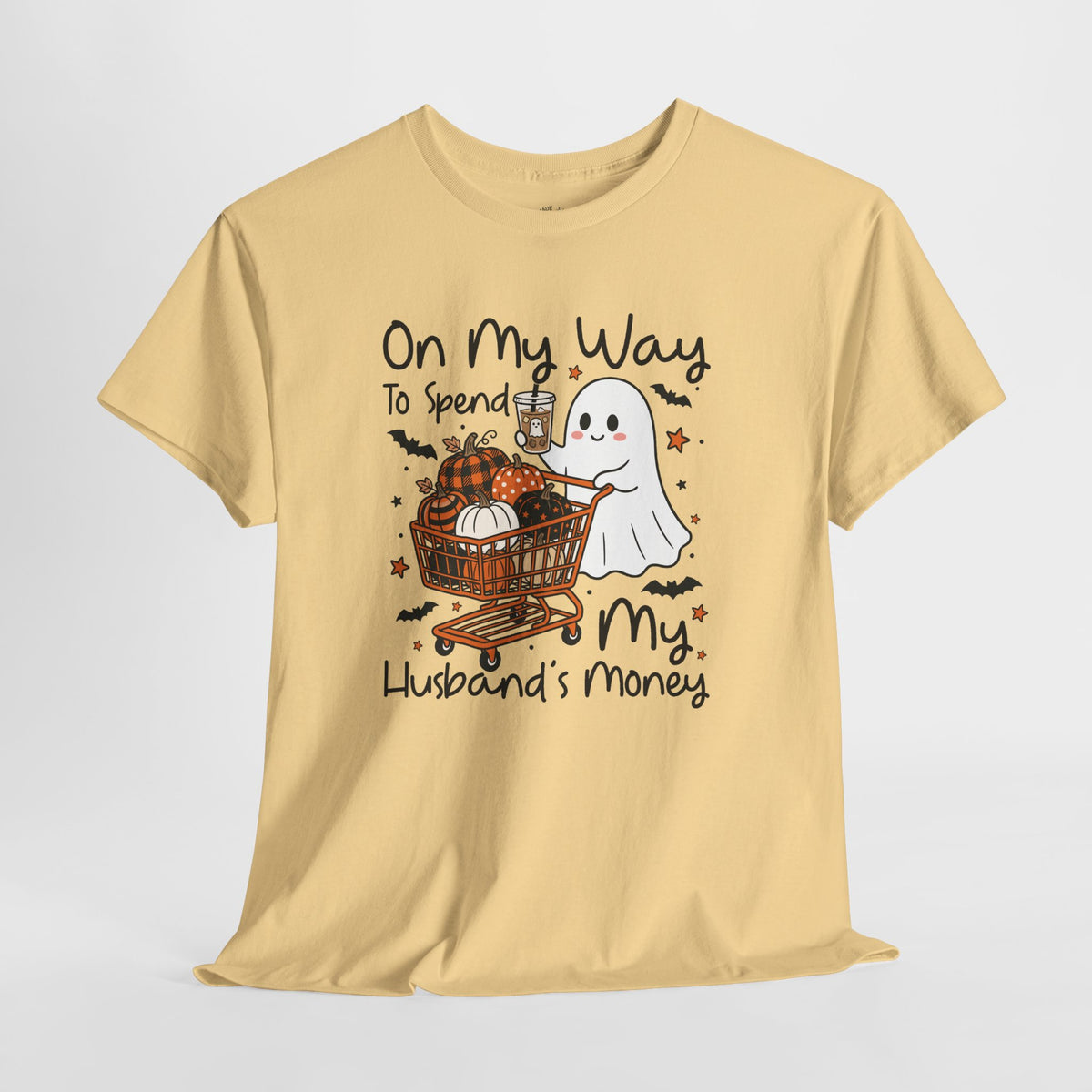 Funny Halloween Shirt: Husbands Money Ghost Shopping Tee