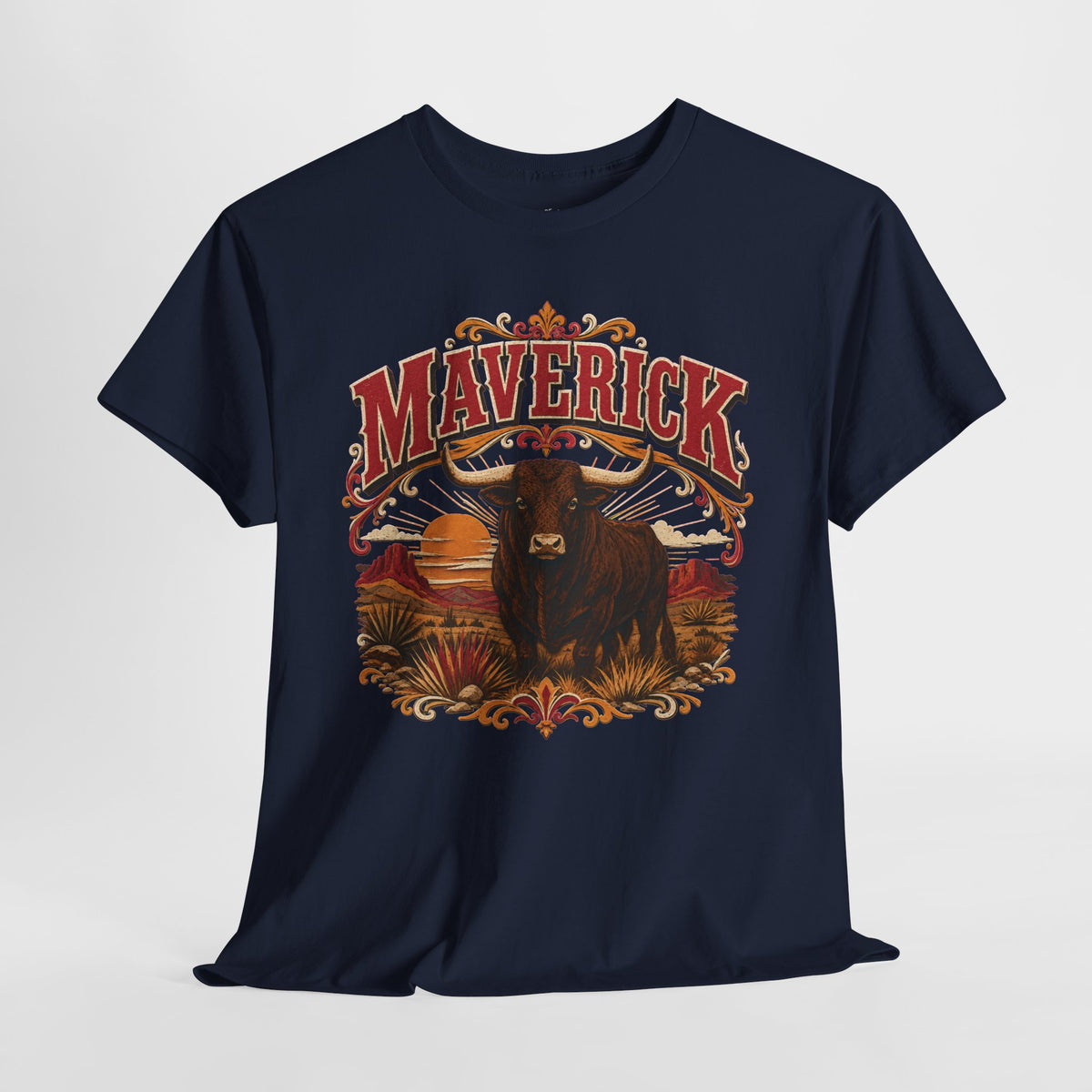 Maverick Shirt: Vintage Western Bull Graphic Tee