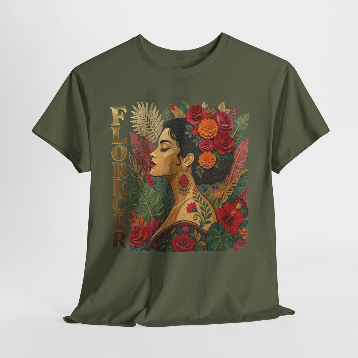 Florecer Graphic Tee: Floral Latina Portrait