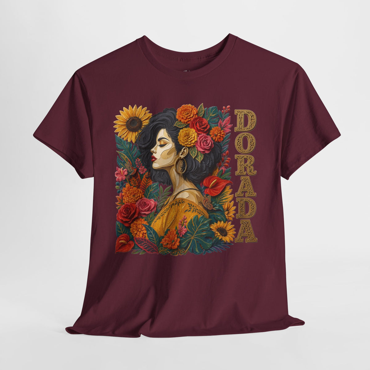 Dorada Graphic Tee: Floral Latina Portrait