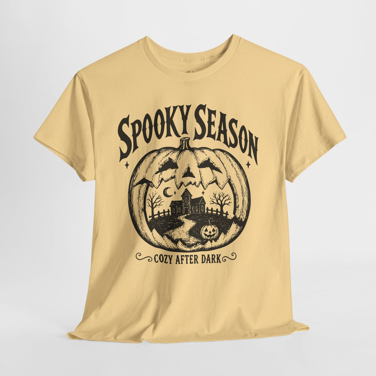 Spooky Season T-Shirt: Haunted Pumpkin, 100% Cotton