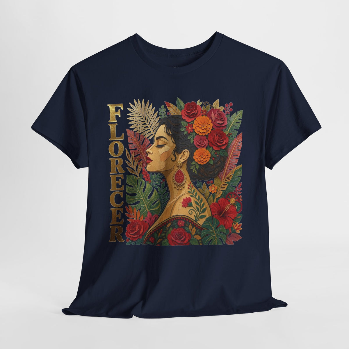 Florecer Graphic Tee: Floral Latina Portrait