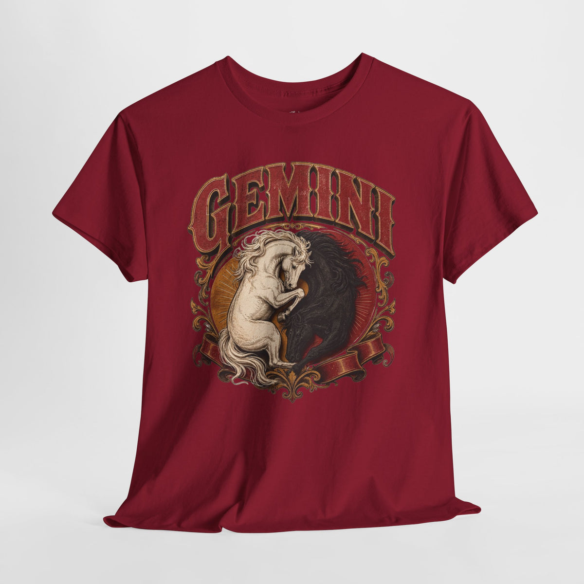 Gemini Zodiac Shirt: Twin Horses Astrology Graphic Tee