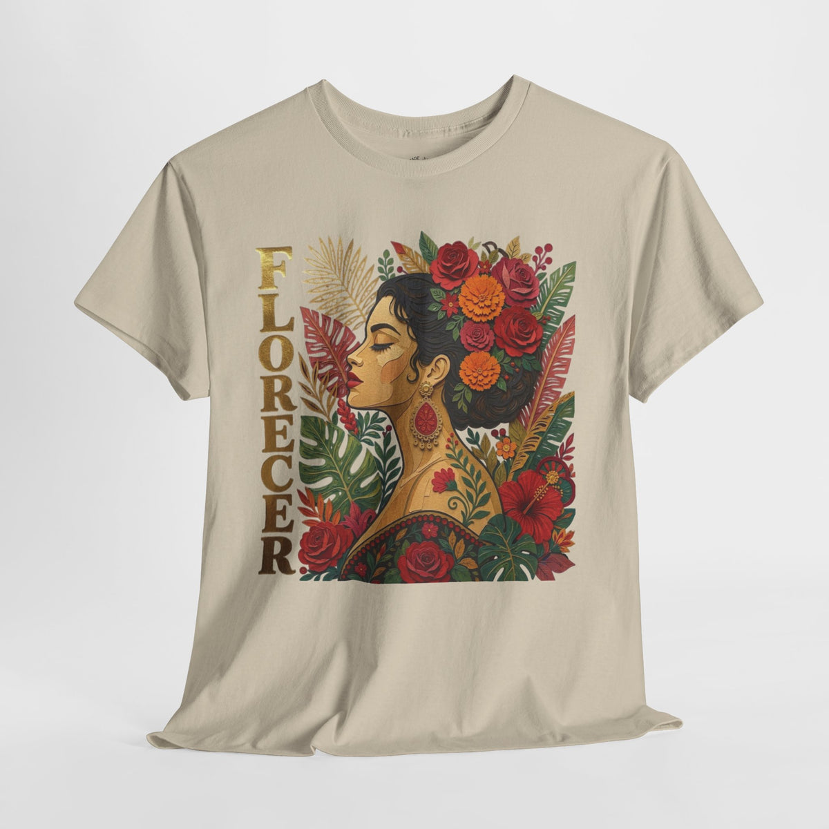 Florecer Graphic Tee: Floral Latina Portrait