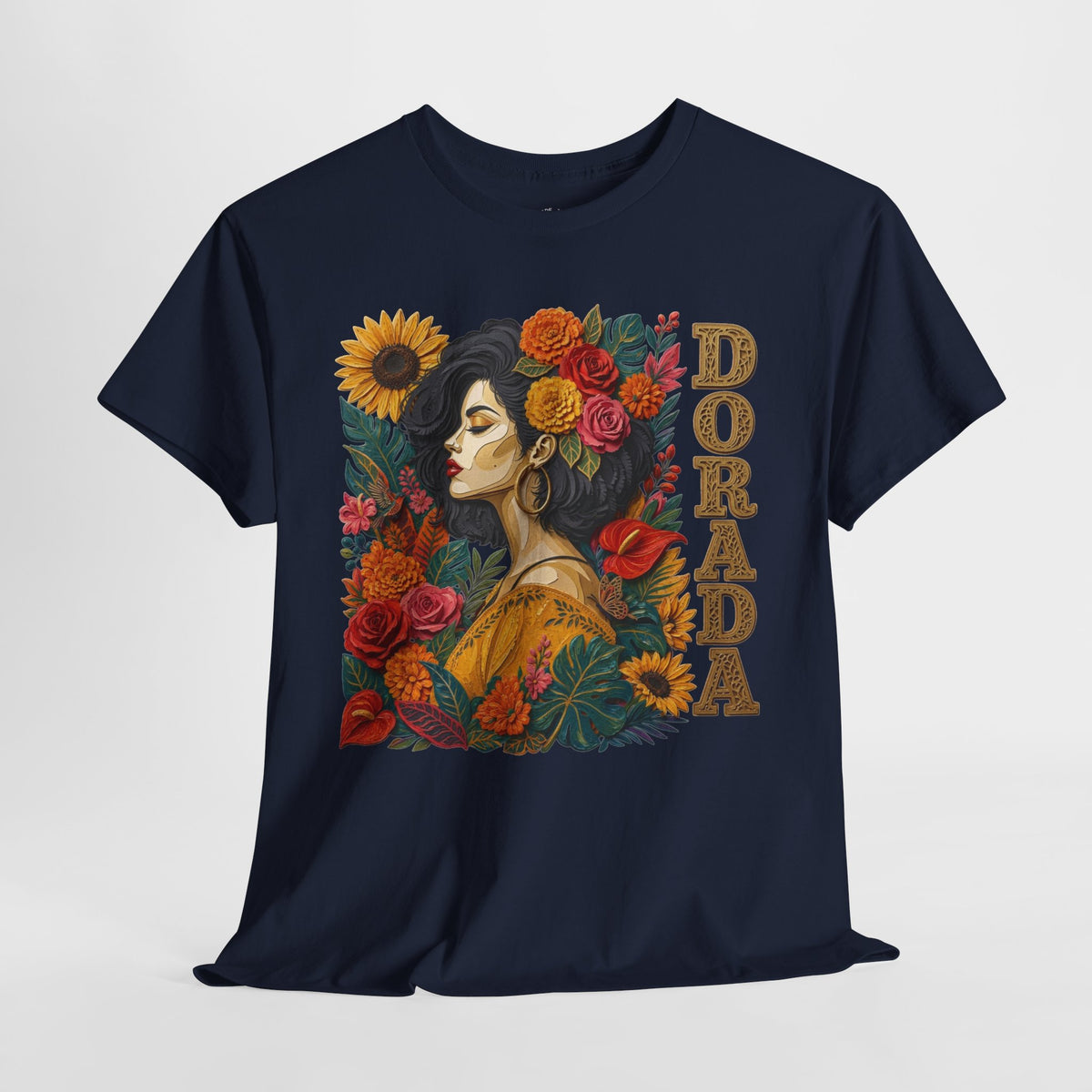 Dorada Graphic Tee: Floral Latina Portrait