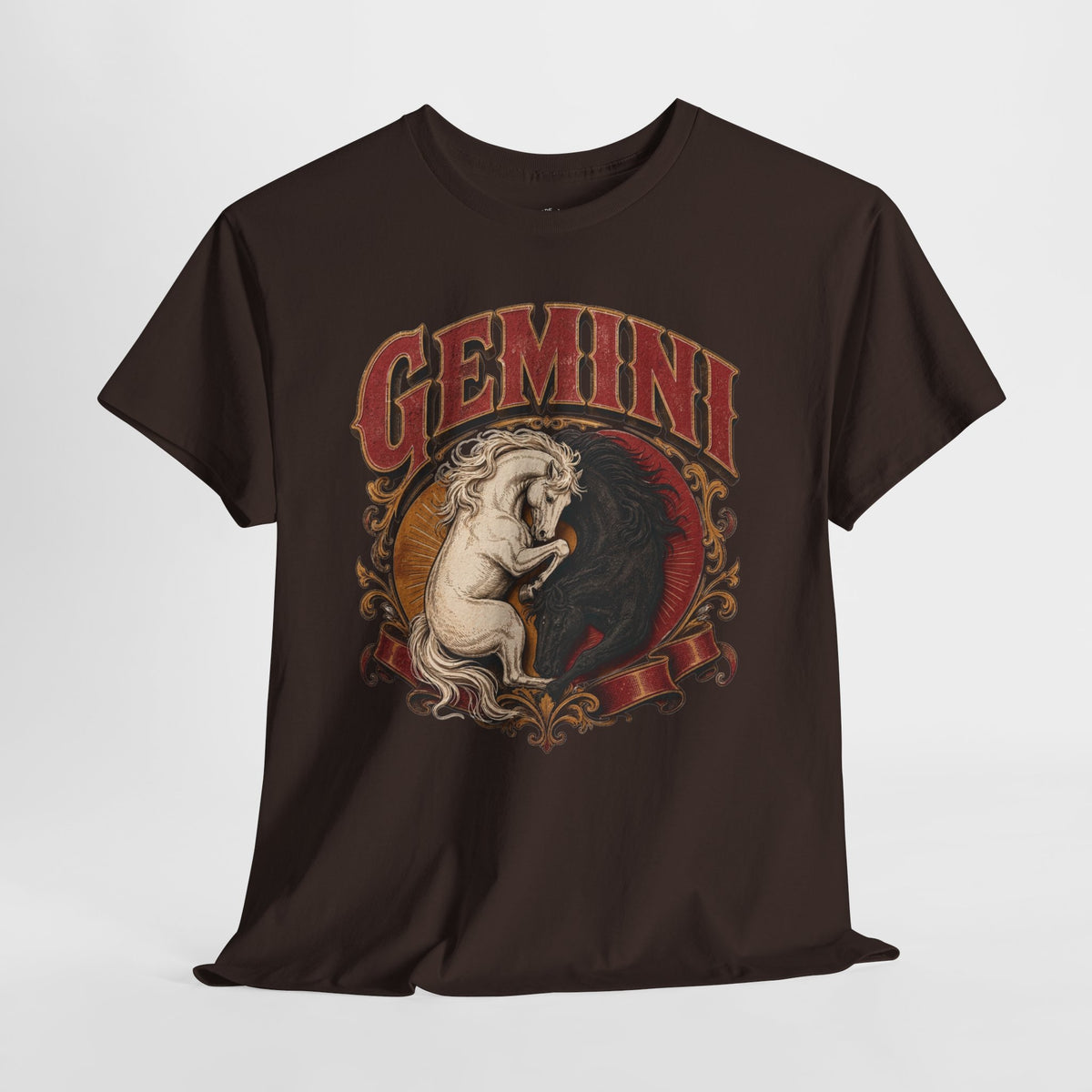 Gemini Zodiac Shirt: Twin Horses Astrology Graphic Tee