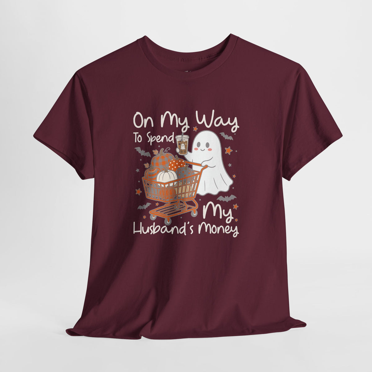 Funny Halloween Shirt: Husbands Money Ghost Shopping Tee