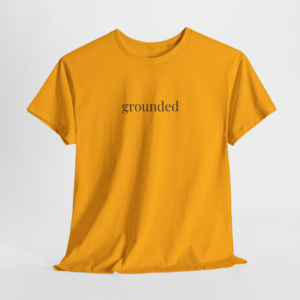 Grounded Shirt | Minimalist Calm Tee, Centered Word Cotton T-Shirt
