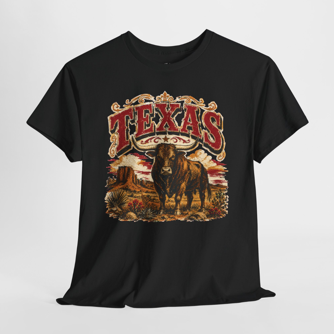 Texas Longhorn Shirt: Vintage Western Cattle Graphic Tee
