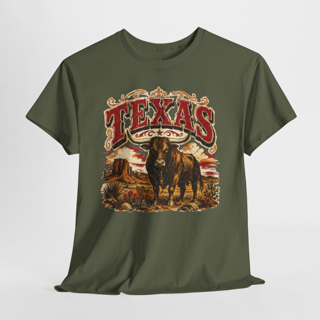 Texas Longhorn Shirt: Vintage Western Cattle Graphic Tee