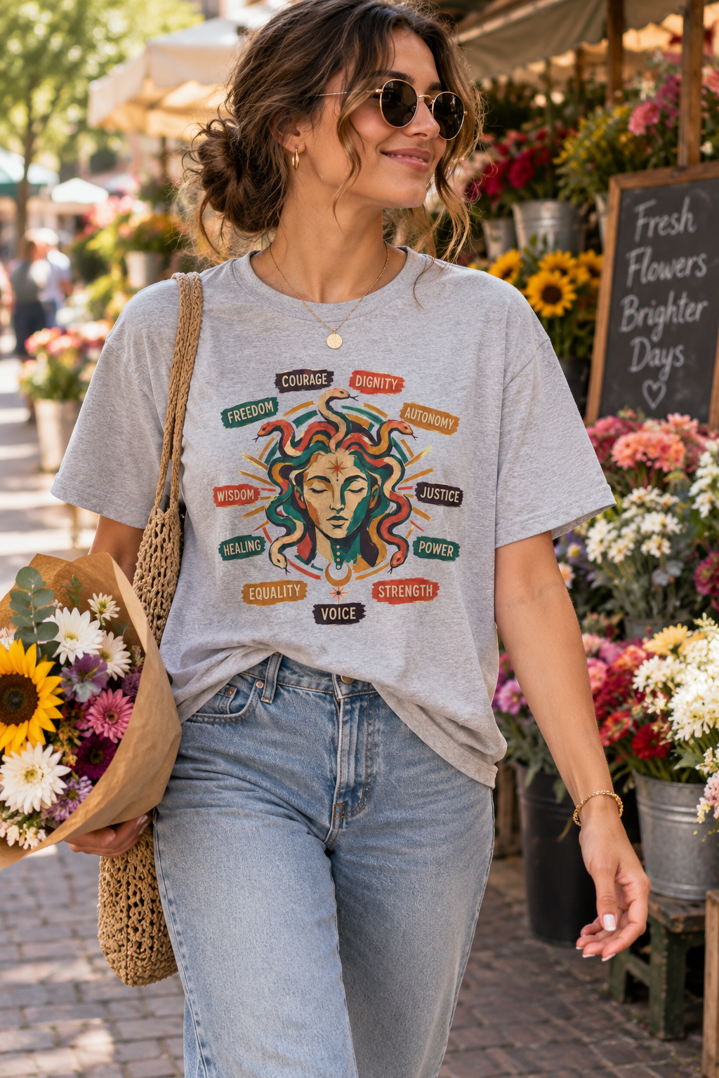 Medusa Shirt, Colorful Empowerment Graphic Tee