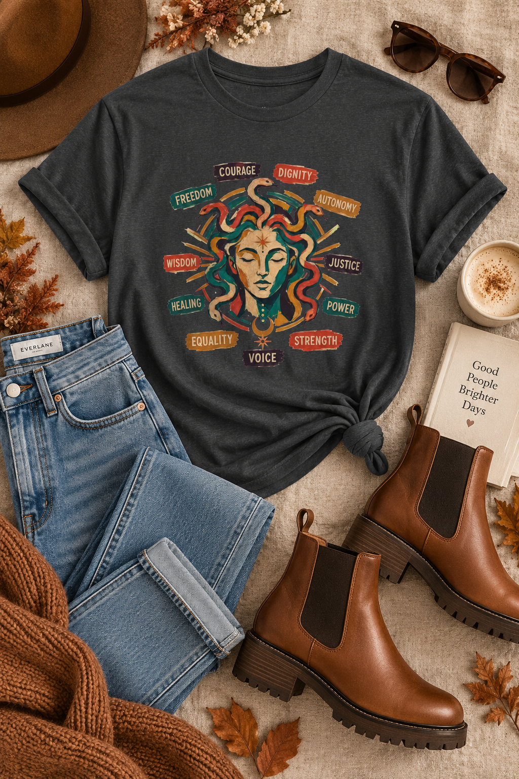 Medusa Shirt, Colorful Empowerment Graphic Tee
