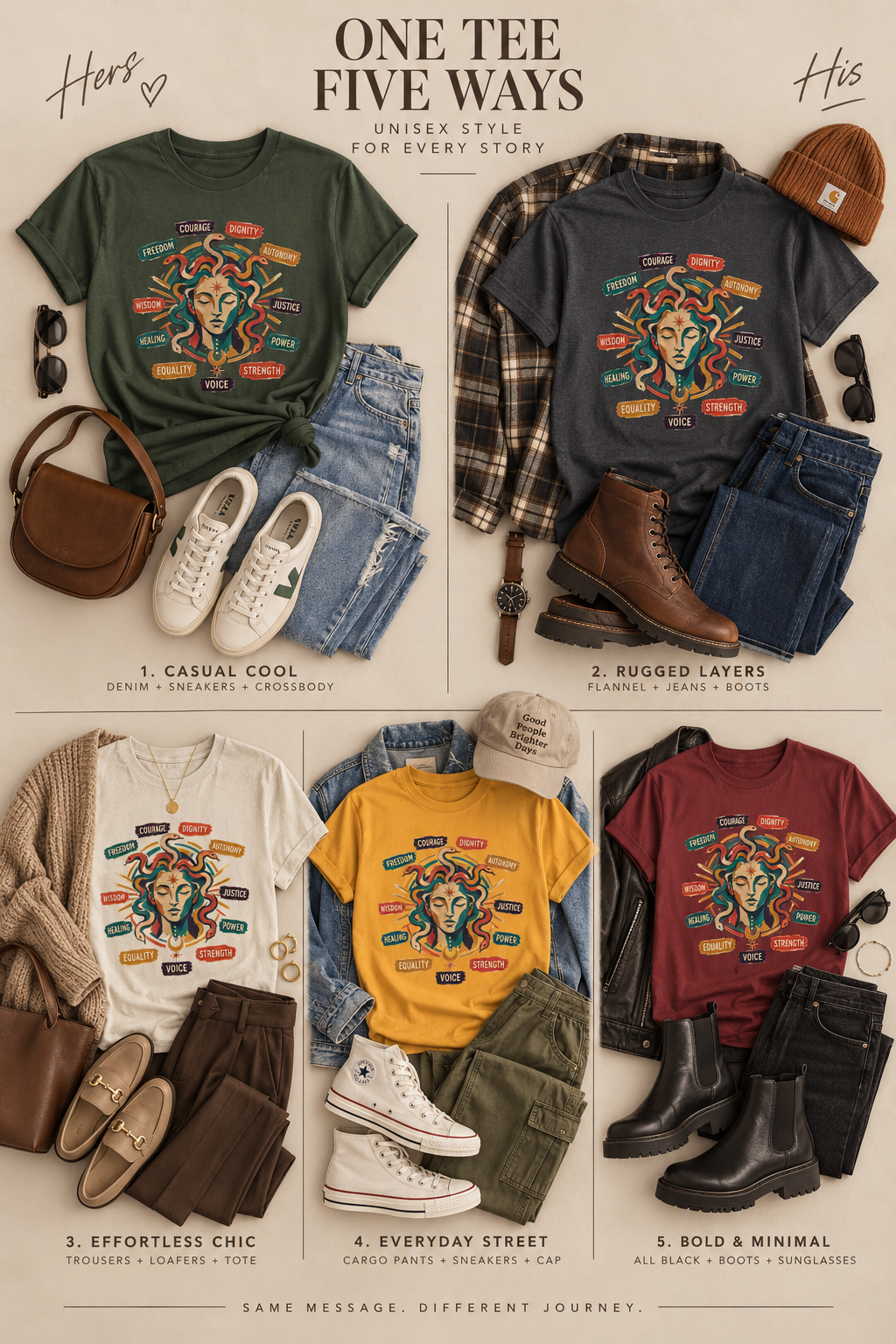 Medusa Shirt, Colorful Empowerment Graphic Tee
