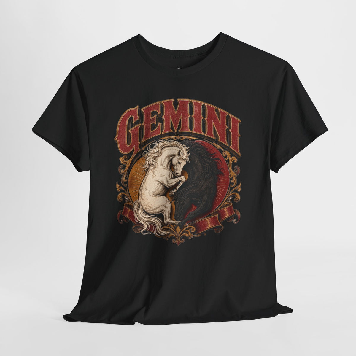 Gemini Zodiac Shirt: Twin Horses Astrology Graphic Tee