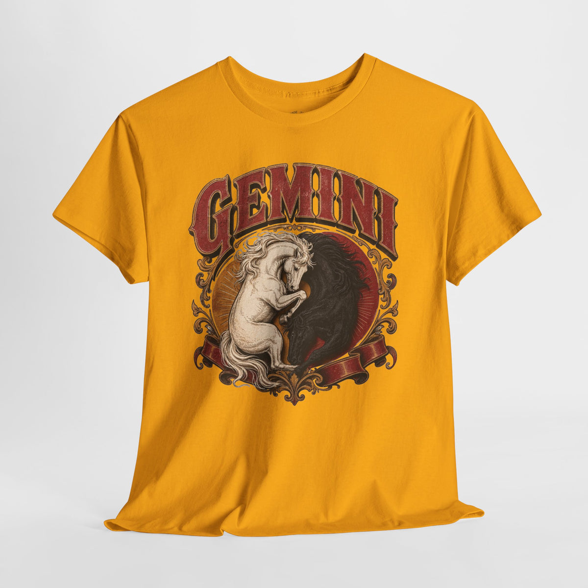 Gemini Zodiac Shirt: Twin Horses Astrology Graphic Tee