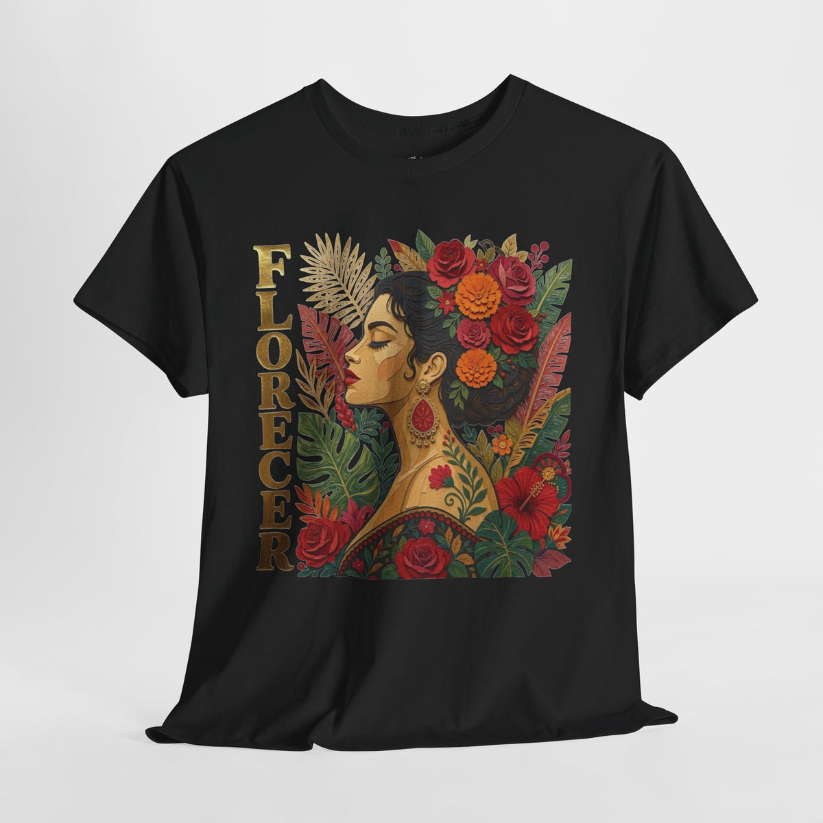 Florecer Graphic Tee: Floral Latina Portrait