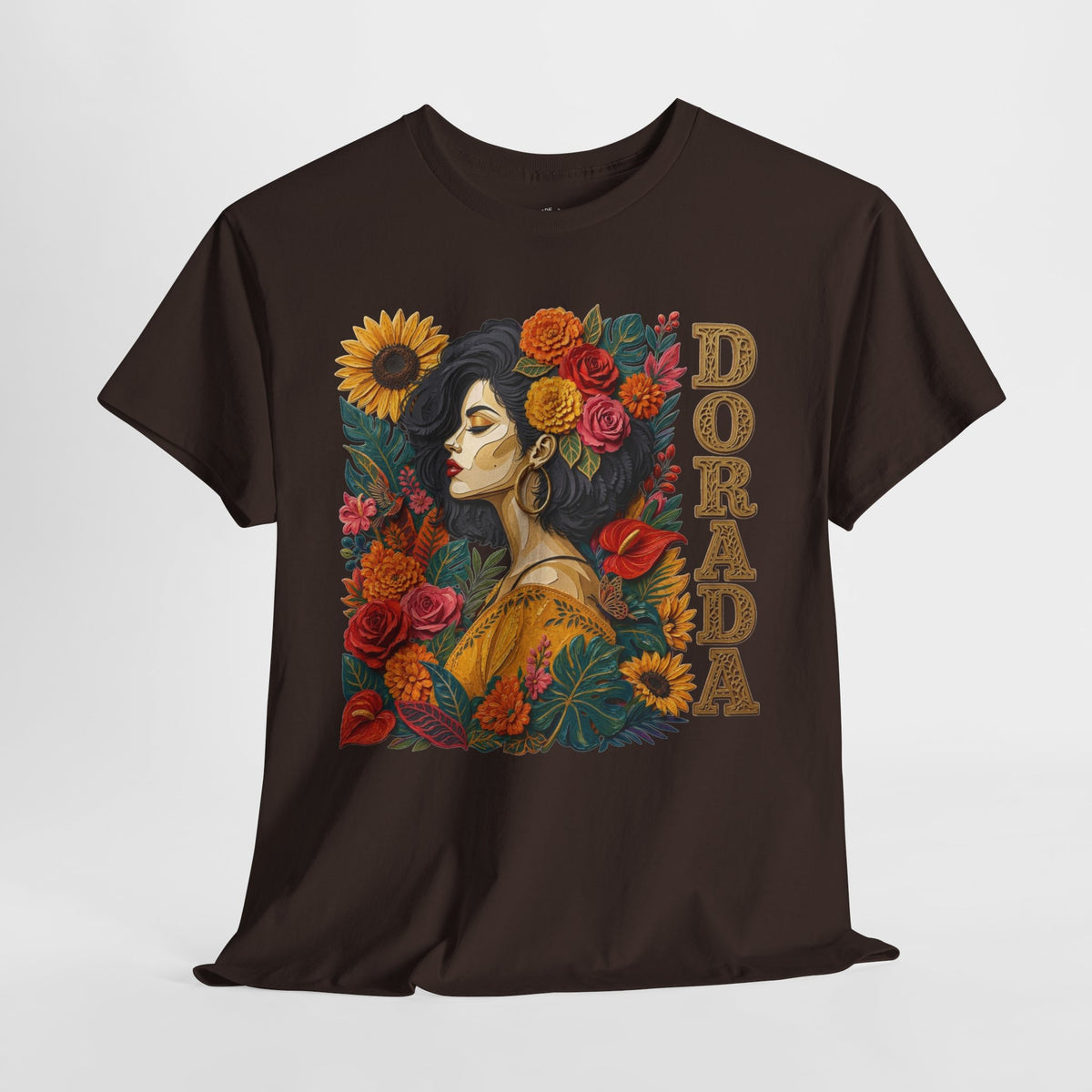Dorada Graphic Tee: Floral Latina Portrait