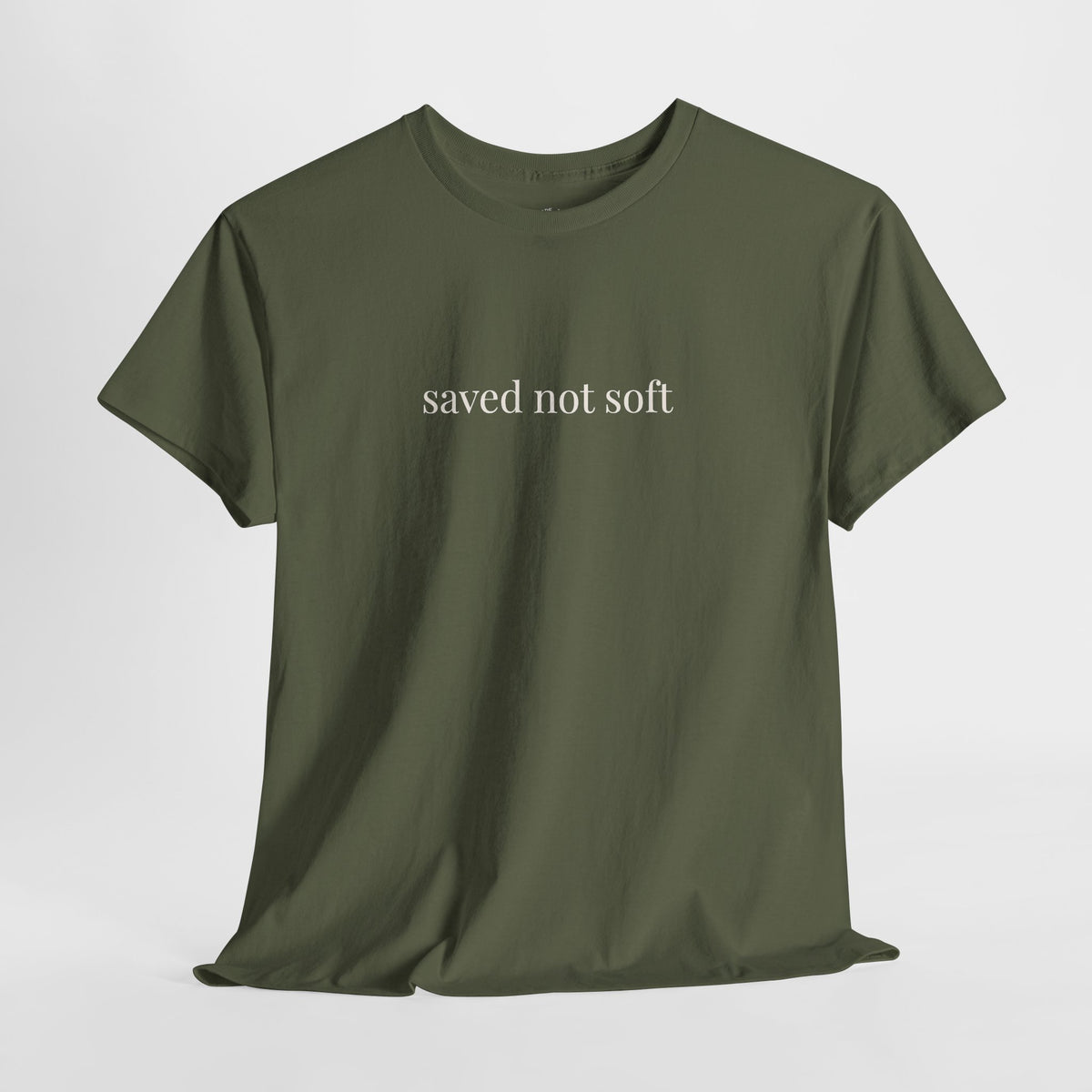 Saved Not Soft Shirt | Minimalist Christian Tee, Faith Statement Cotton T-Shirt