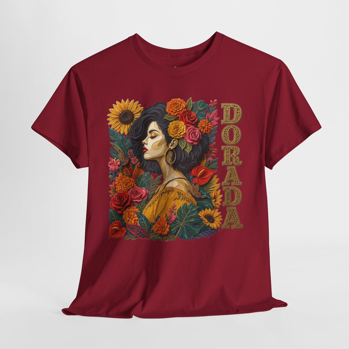 Dorada Graphic Tee: Floral Latina Portrait