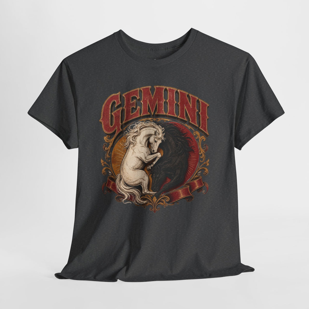 Gemini Zodiac Shirt: Twin Horses Astrology Graphic Tee