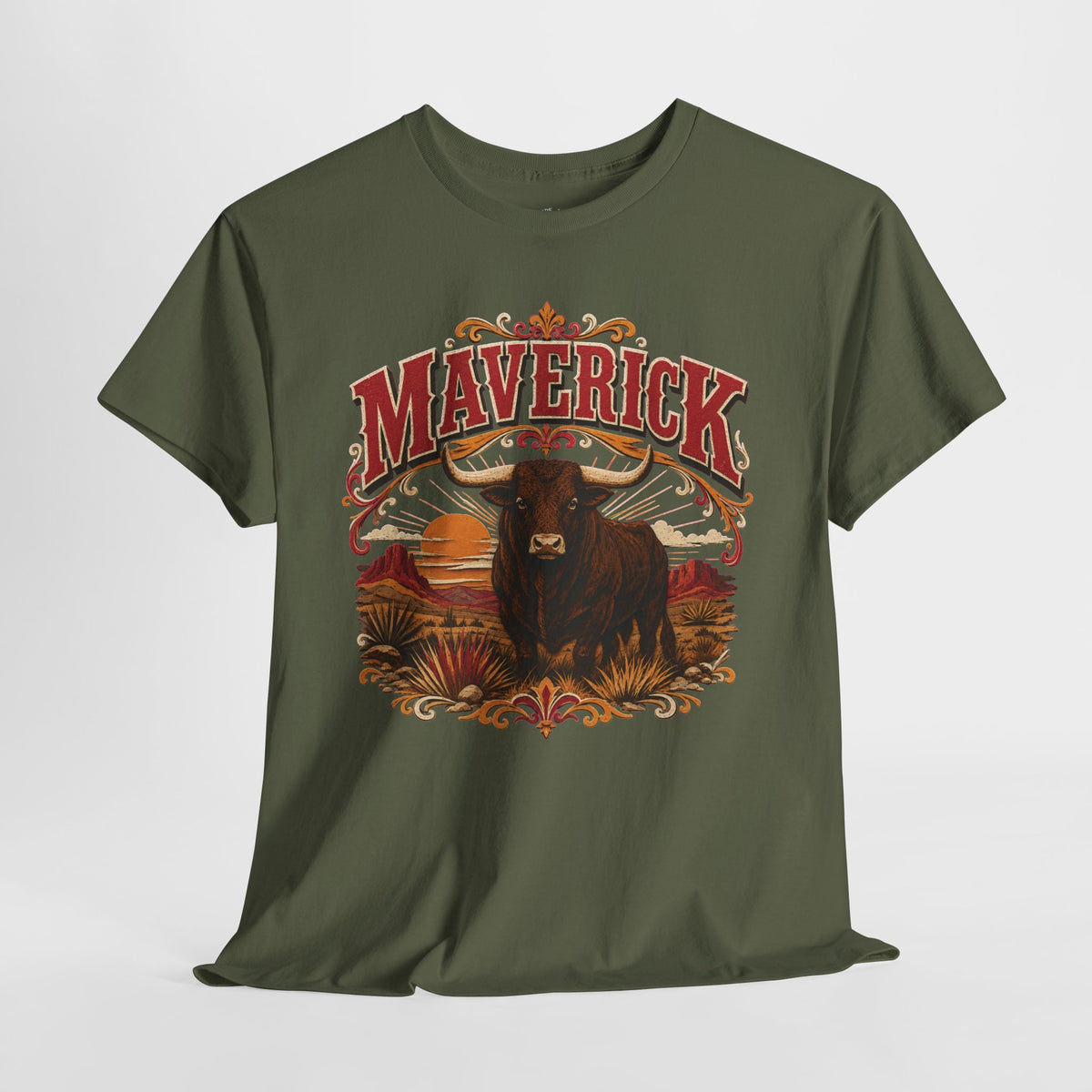 Maverick Shirt: Vintage Western Bull Graphic Tee