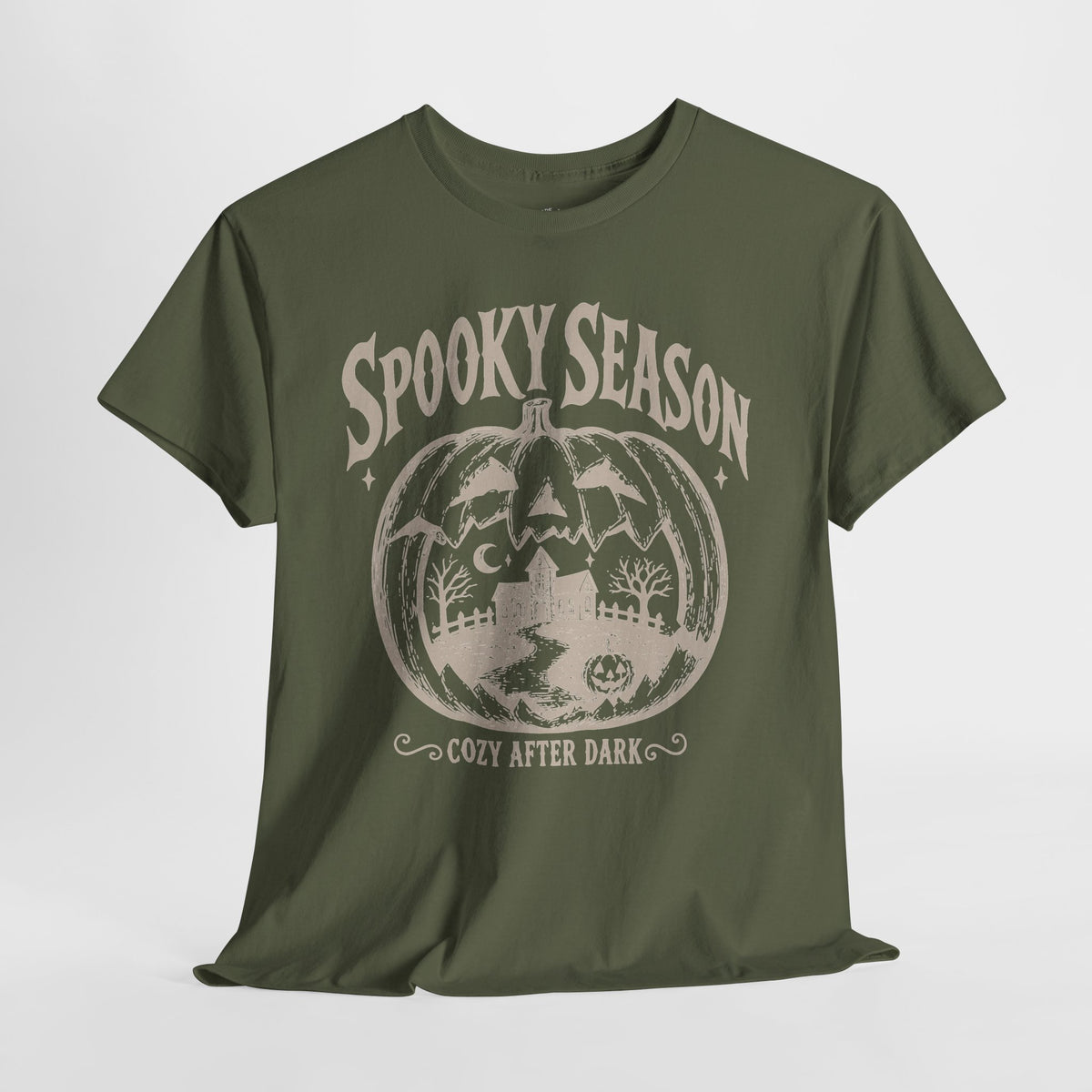 Spooky Season T-Shirt: Haunted Pumpkin, 100% Cotton