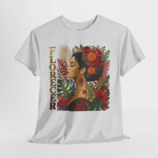 Florecer Graphic Tee: Floral Latina Portrait
