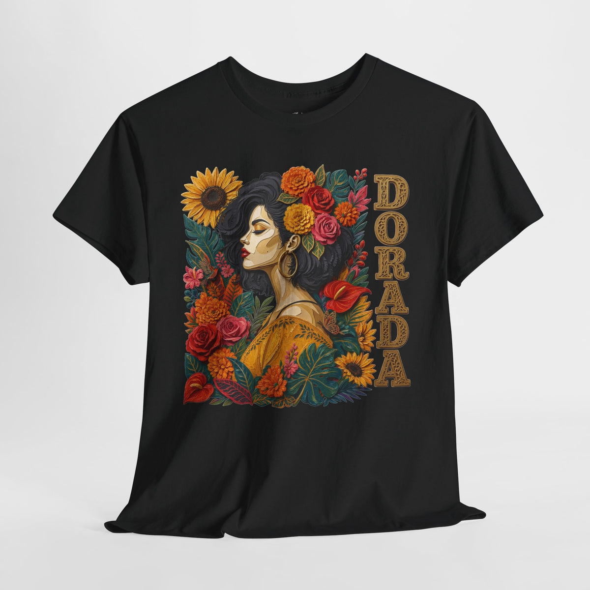 Dorada Graphic Tee: Floral Latina Portrait